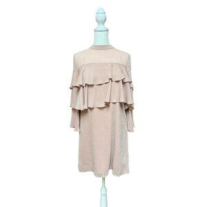 knee length dresses for ladies Premium Textured Ribbon Mini Full Dress – English Factory